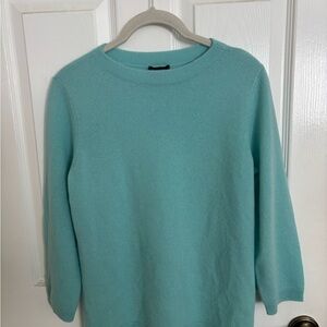 Talbots Aqua Crew Neck Sweater 3/4 sleeves